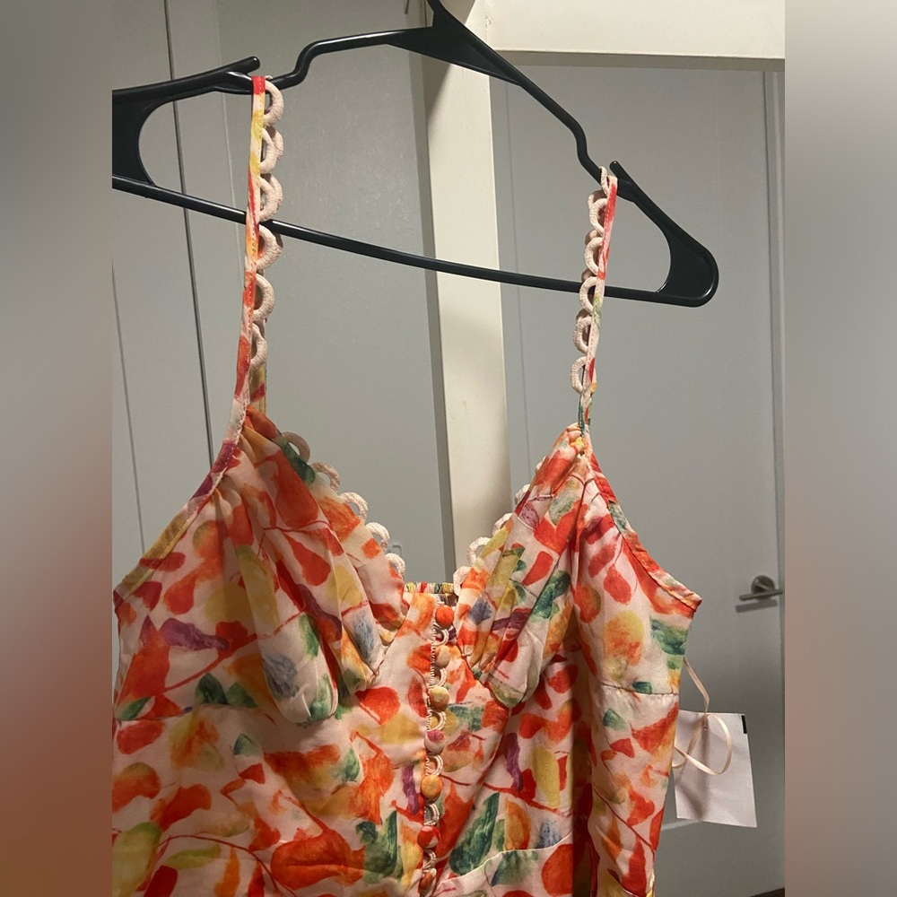 NEW ASTR The Label Tazia Floral Button Front Tiered Maxi Dress Size Large - Picture 9 of 11